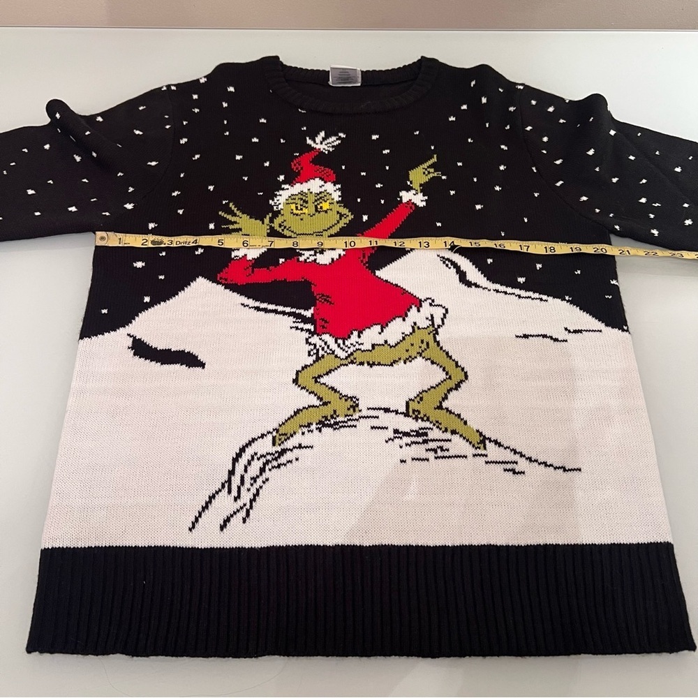 Dr. Seuss Black Grinch Crewneck Sweater - Picture 7 of 9